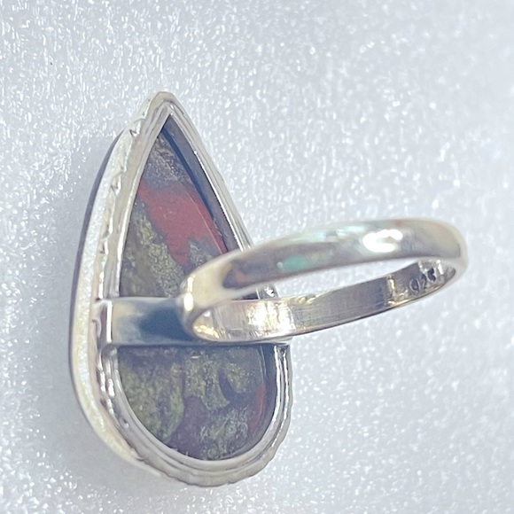 Dragon Bloodstone Natural Gemstone Solid Sterling Ring Size 8 - Picture 2 of 3